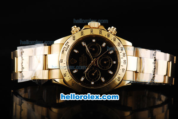 Rolex Daytona Automatic Movement Gold with Black Dial - Click Image to Close